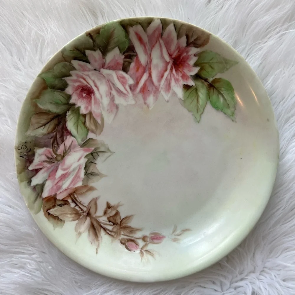 Vintage Royal Crescent Bavaria Hand Painted Roses 9”